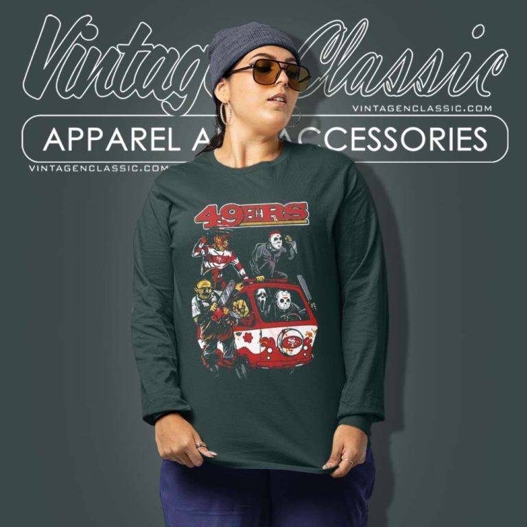 Horror Movies Characters San Francisco 49ers Football Halloween Long Sleeve Tee Horror Movies Characters San Francisco 49ers Football Halloween Long Sleeve Tee