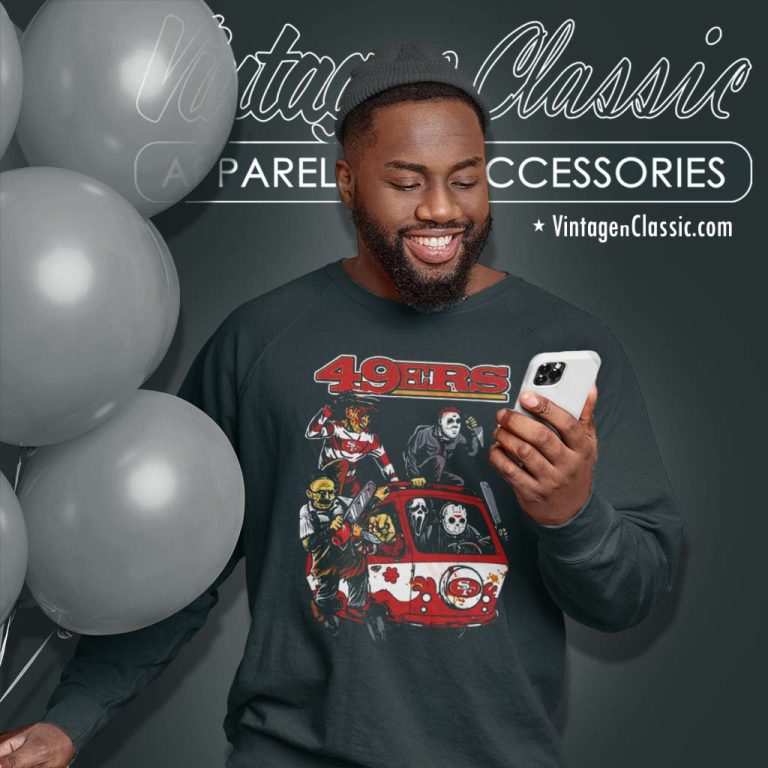 Horror Movies Characters San Francisco 49ers Football Halloween Sweatshirt Horror Movies Characters San Francisco 49ers Football Halloween Sweatshirt