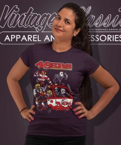 Horror Movies Characters San Francisco 49ers Football Halloween Women TShirt