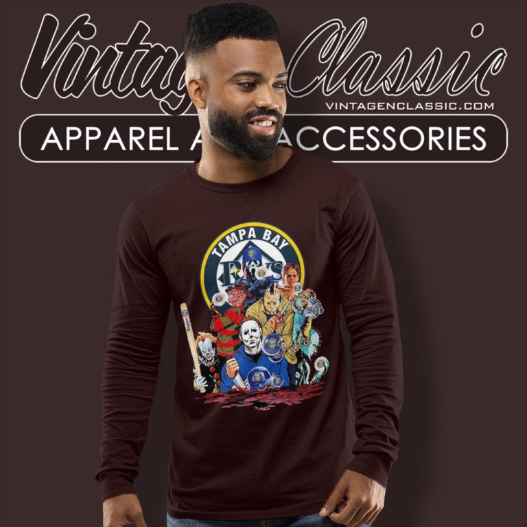 Horror Movies Characters Tampa Bay Rays Football Halloween Long Sleeve Tee Horror Movies Characters Tampa Bay Rays Football Halloween Long Sleeve Tee