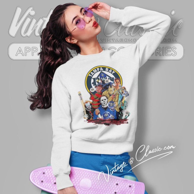 Horror Movies Characters Tampa Bay Rays Football Halloween Sweatshirt Horror Movies Characters Tampa Bay Rays Football Halloween Sweatshirt