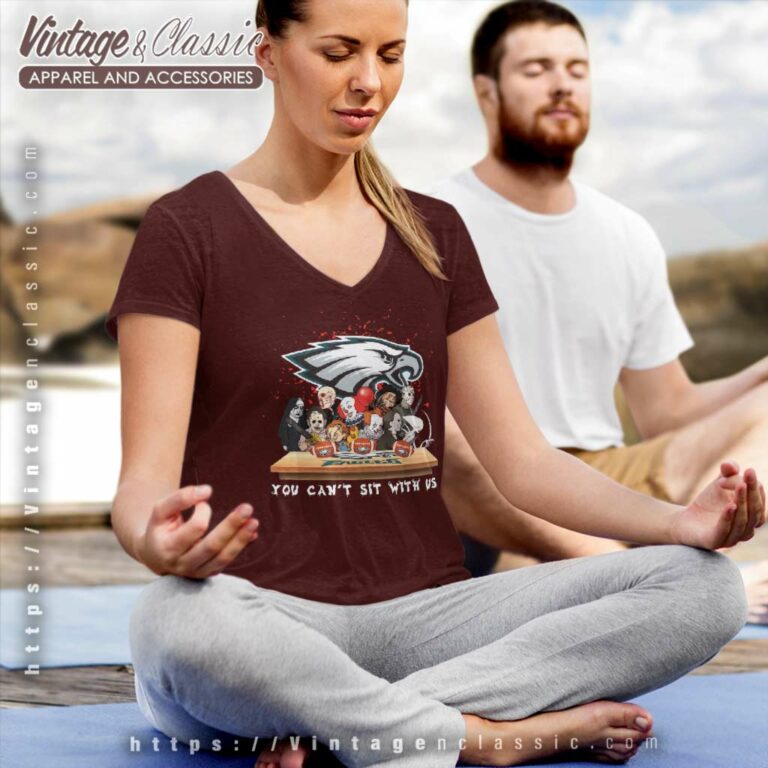 Horror You Cant Sit With Us Philadelphia Eagles V Neck TShirt Horror You Cant Sit With Us Philadelphia Eagles V Neck TShirt