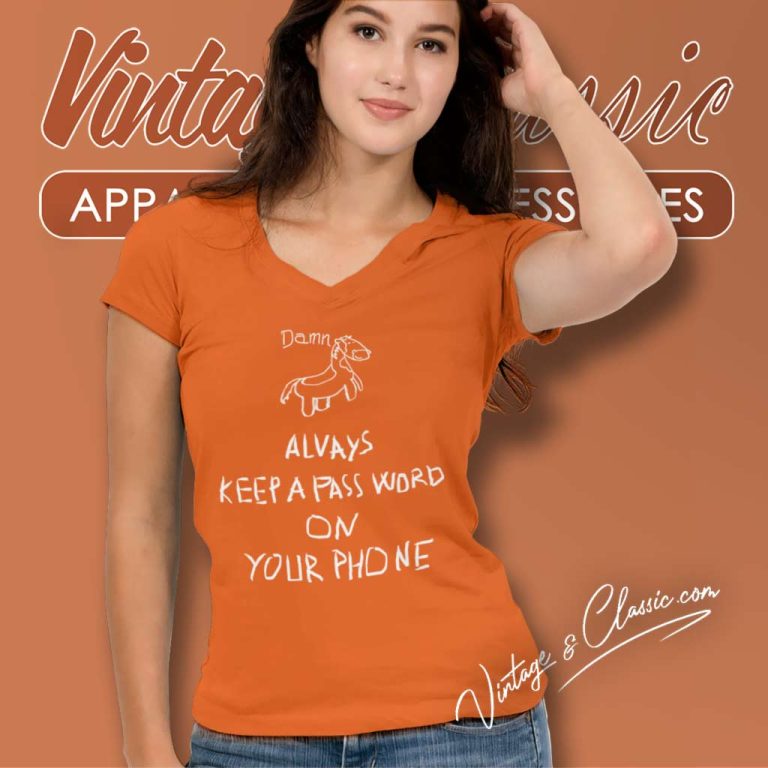 Horse Video Man Orange Shirt Always Keep A Password On Your Phone V Neck TShirt Horse Video Man Orange Shirt Always Keep A Password On Your Phone V Neck TShirt