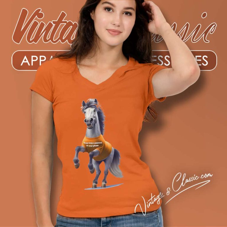 Horse Video Orange Shirt Viral Twitter Video V Neck TShirt Horse Video Orange Shirt Viral Twitter Video V Neck TShirt