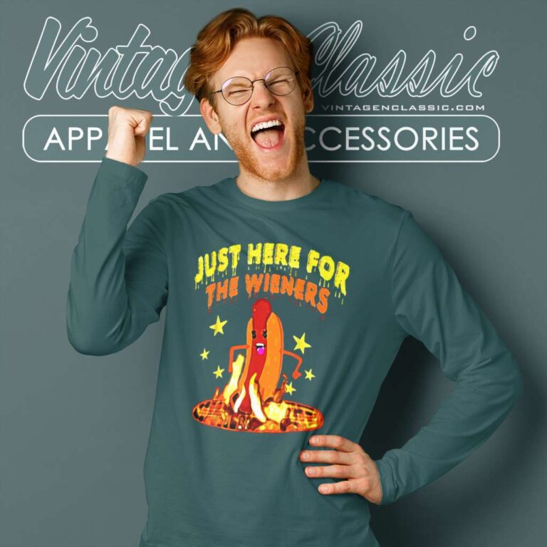 Hot Dog Im Just Here For The Wieners 4th Of July Long Sleeve Tee Hot Dog Im Just Here For The Wieners 4th Of July Long Sleeve Tee