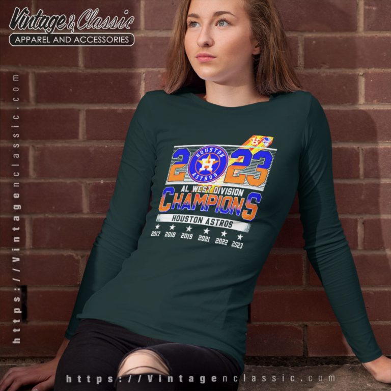Houston Astros 2023 Al West Division Champions Long Sleeve Tee Houston Astros 2023 Al West Division Champions Long Sleeve Tee