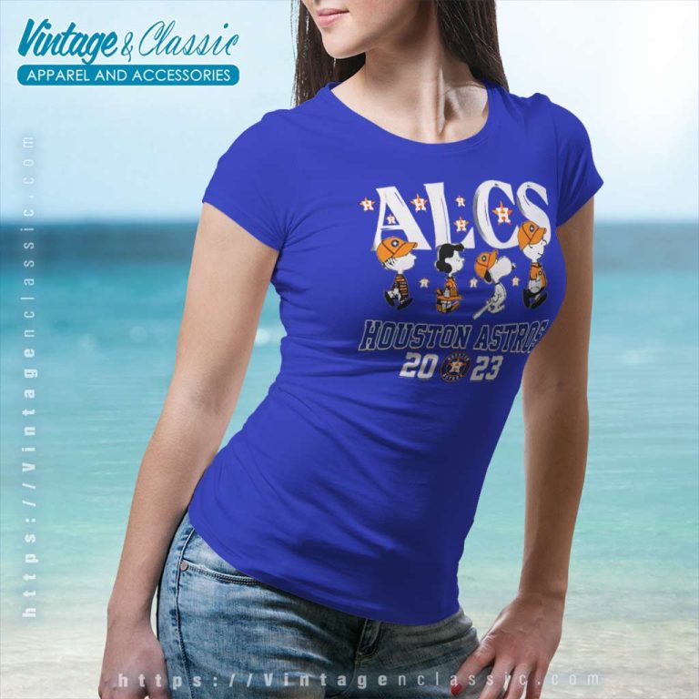 Houston Astros Alcs 2023 Snoopy And Friends Women TShirt Houston Astros Alcs 2023 Snoopy And Friends Women TShirt