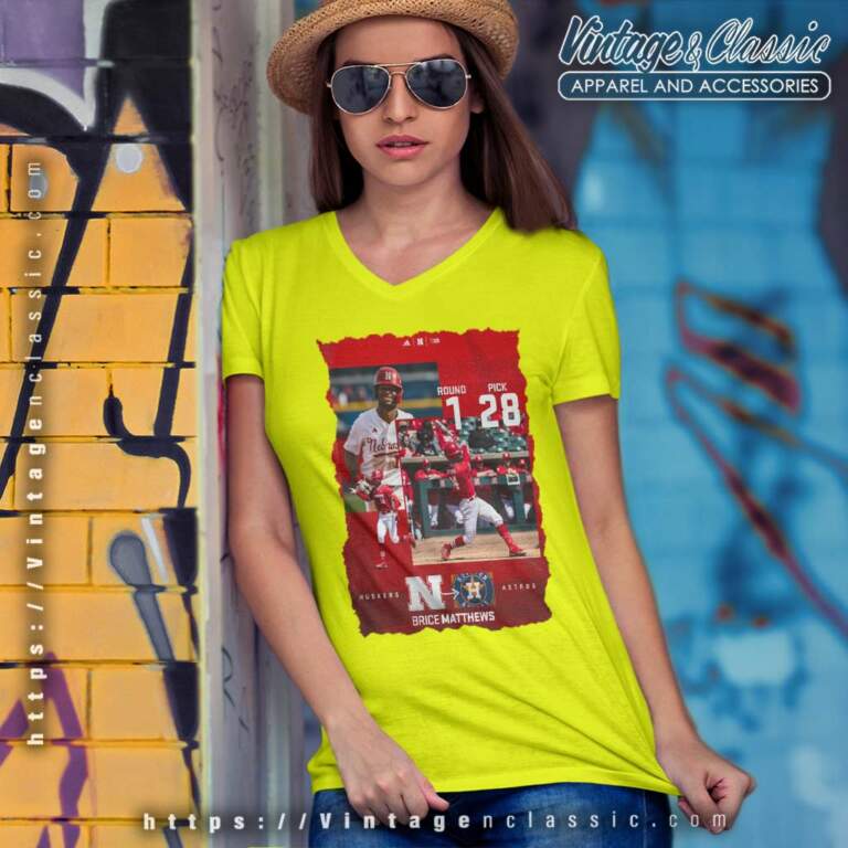 Houston Astros Brice Matthews Mlb Draft 2023 V Neck TShirt Houston Astros Brice Matthews Mlb Draft 2023 V Neck TShirt