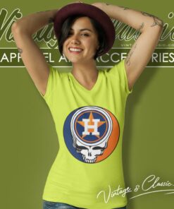 Houston Astros Grateful Dead Steal Your Face V Neck TShirt