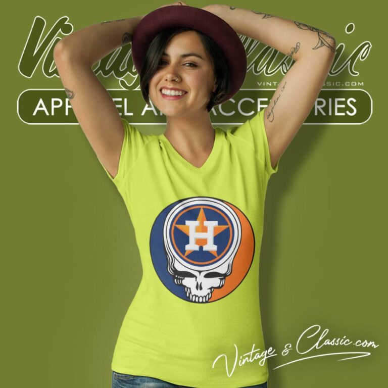Houston Astros Grateful Dead Steal Your Face V Neck TShirt Houston Astros Grateful Dead Steal Your Face V Neck TShirt
