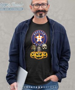 Houston Astros Halloween Jason Voorhees And Freddy Krueger Long Sleeve Tee