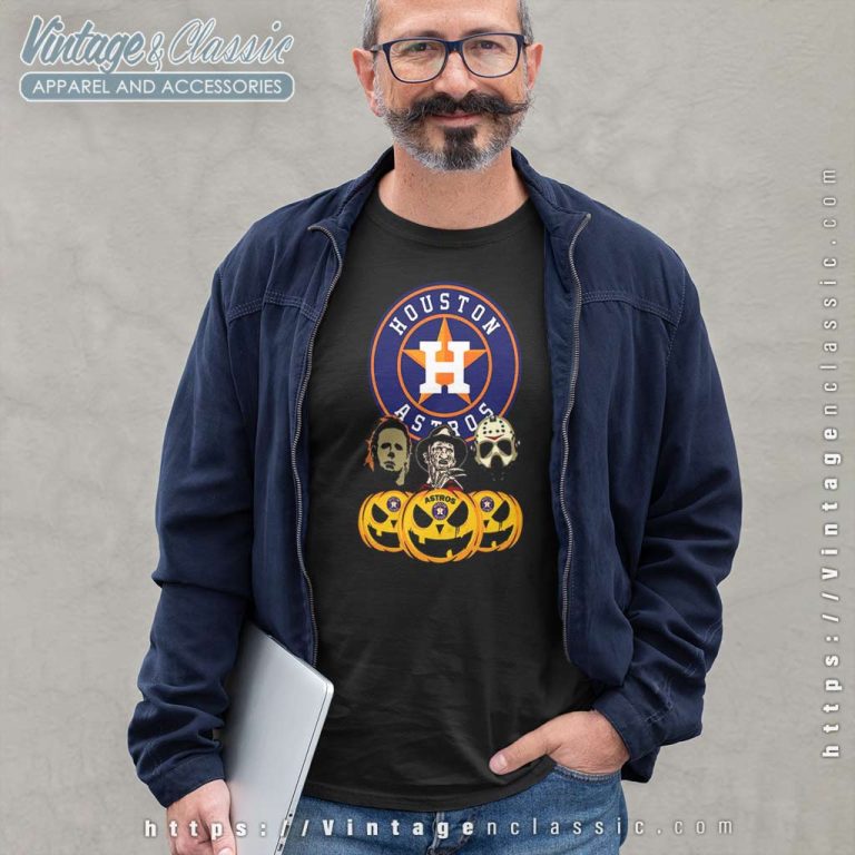 Houston Astros Halloween Jason Voorhees And Freddy Krueger Long Sleeve Tee Houston Astros Halloween Jason Voorhees And Freddy Krueger Long Sleeve Tee