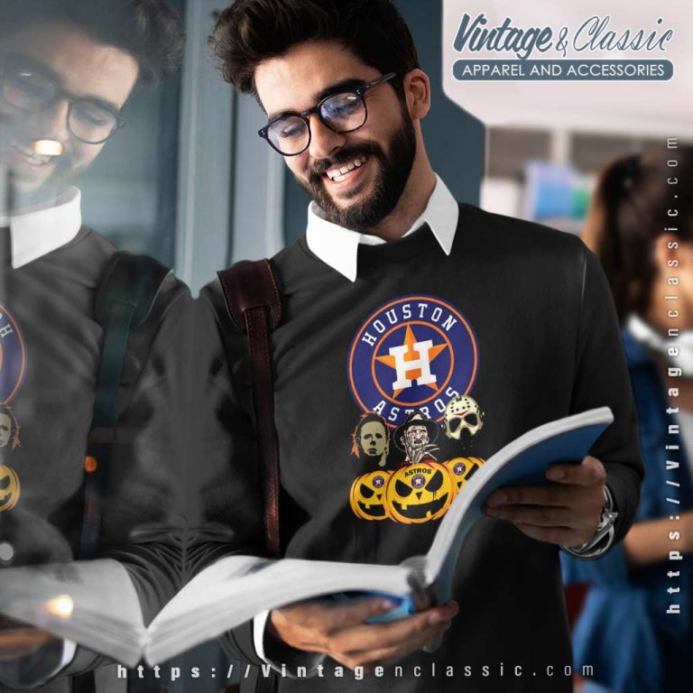 Houston Astros Halloween Jason Voorhees And Freddy Krueger Sweatshirt Houston Astros Halloween Jason Voorhees And Freddy Krueger Sweatshirt