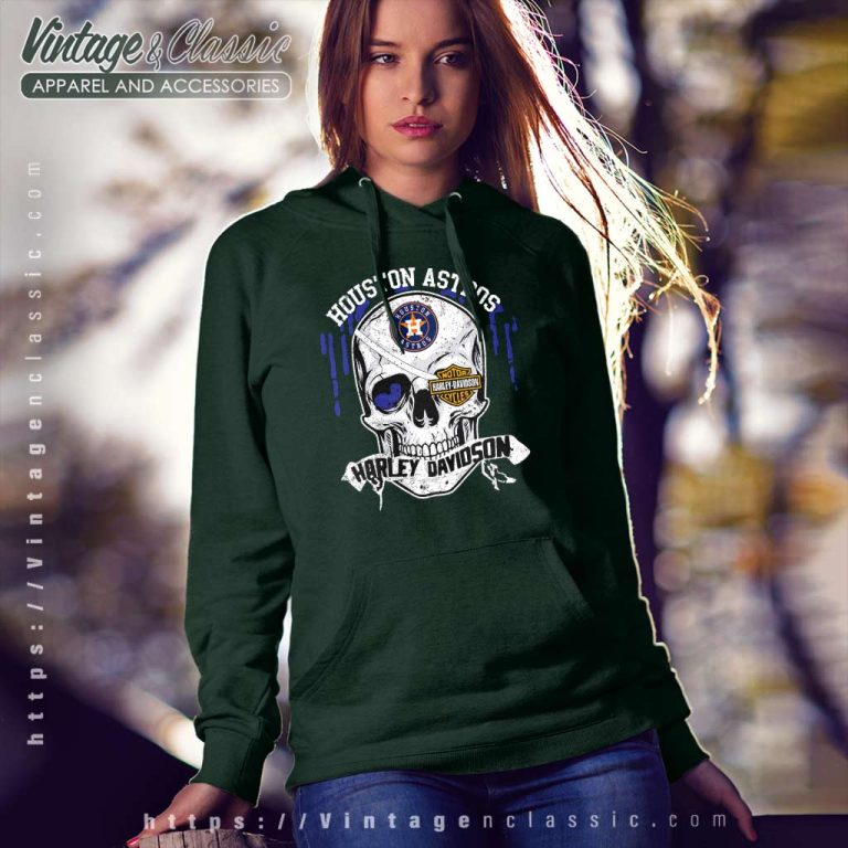 Houston Astros Harley Davidson Skull Hoodie Houston Astros Harley Davidson Skull Hoodie