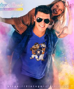 Houston Astros Looney Tunes Taz And Bunny V Neck TShirt