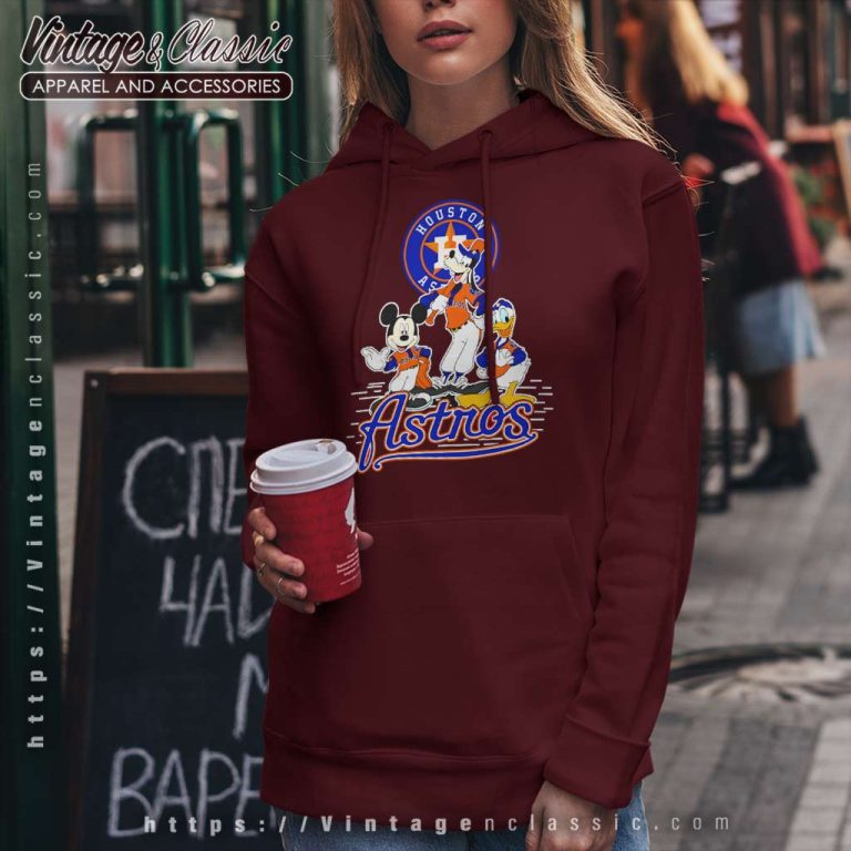Houston Astros Mickey Mouse Donald Duck Goofy Baseball Hoodie Houston Astros Mickey Mouse Donald Duck Goofy Baseball Hoodie