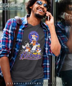 Houston Astros Mickey Mouse Donald Duck Goofy Baseball V Neck TShirt