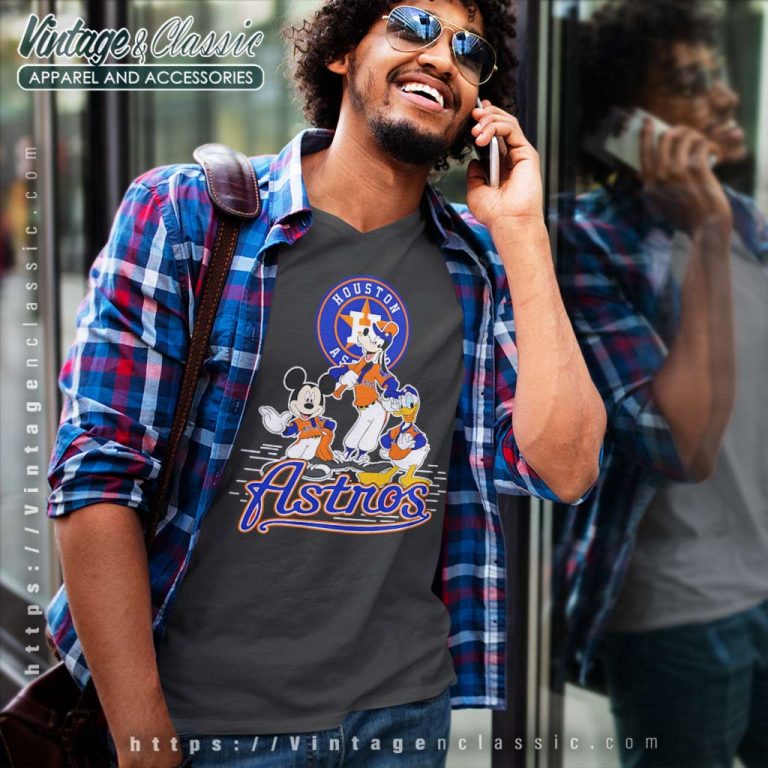 Houston Astros Mickey Mouse Donald Duck Goofy Baseball V Neck TShirt Houston Astros Mickey Mouse Donald Duck Goofy Baseball V Neck TShirt