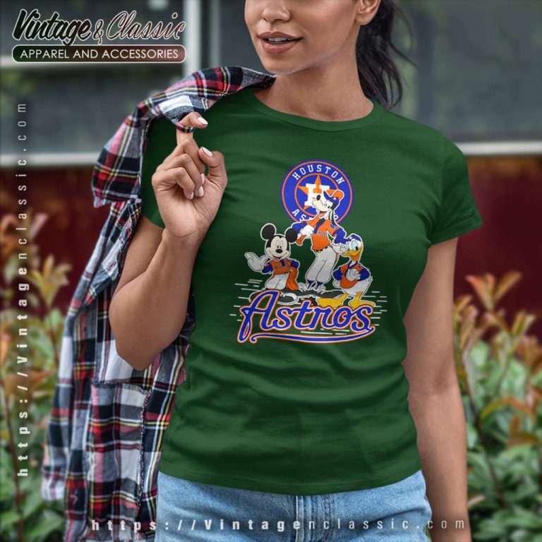 Houston Astros Mickey Mouse Donald Duck Goofy Baseball Women TShirt Houston Astros Mickey Mouse Donald Duck Goofy Baseball Women TShirt