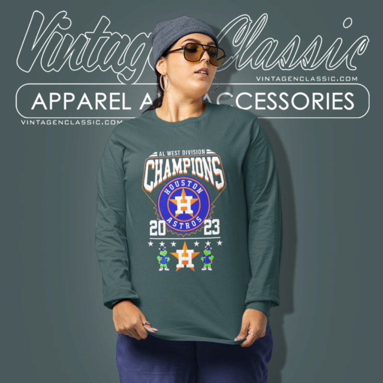 Houston Astros Shirt Al West Division Champions 2023 Mascots Long Sleeve Tee Houston Astros Shirt Al West Division Champions 2023 Mascots Long Sleeve Tee