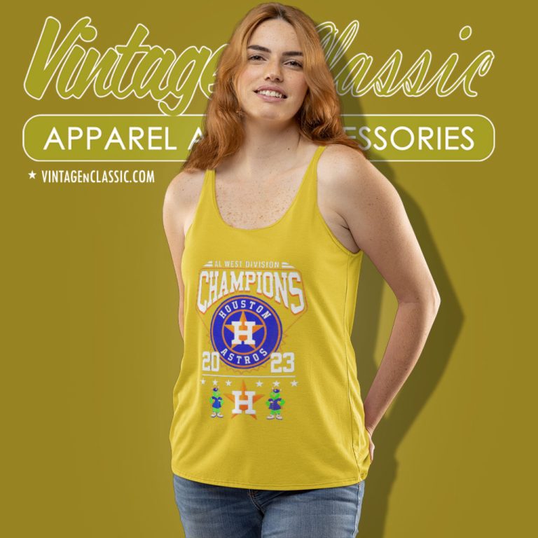 Houston Astros Shirt Al West Division Champions 2023 Mascots Tank Top Racerback Houston Astros Shirt Al West Division Champions 2023 Mascots Tank Top Racerback