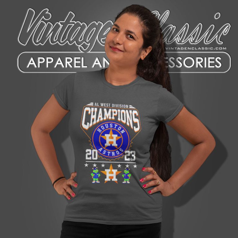 Houston Astros Shirt Al West Division Champions 2023 Mascots Women T Shirt Houston Astros Shirt Al West Division Champions 2023 Mascots Women T Shirt