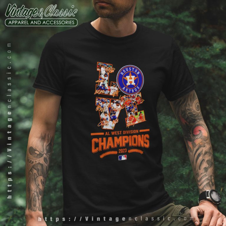 Houston Astros Shirt Love Al West Division Champions 2023 Signatures T Shirt Houston Astros Shirt Love Al West Division Champions 2023 Signatures T Shirt