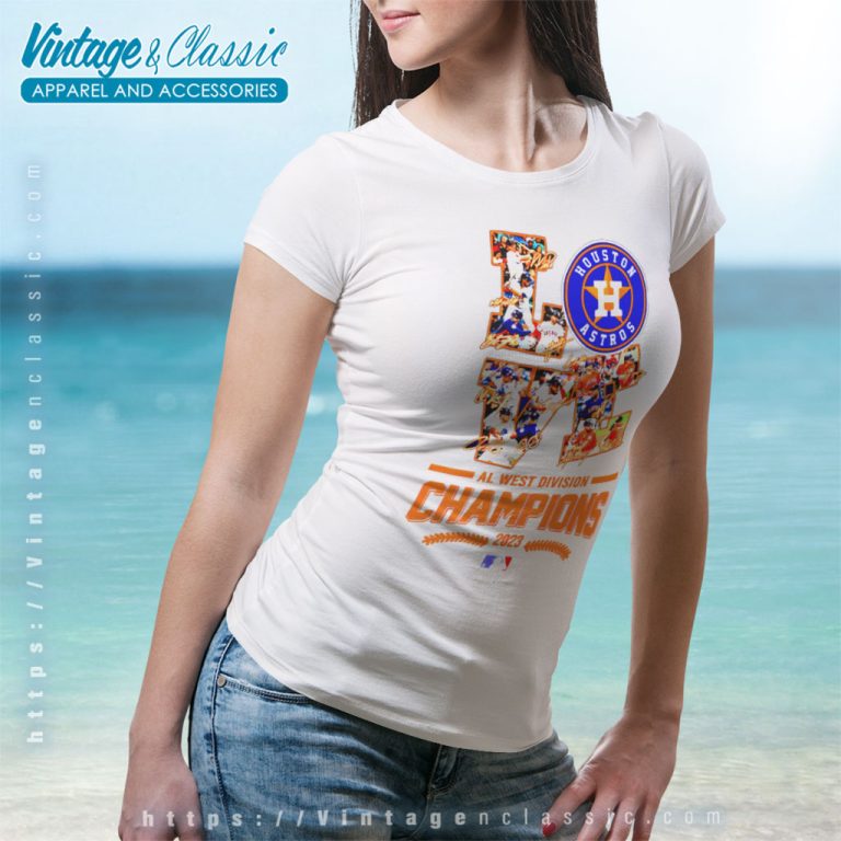 Houston Astros Shirt Love Al West Division Champions 2023 Signatures Women T Shirt Houston Astros Shirt Love Al West Division Champions 2023 Signatures Women T Shirt