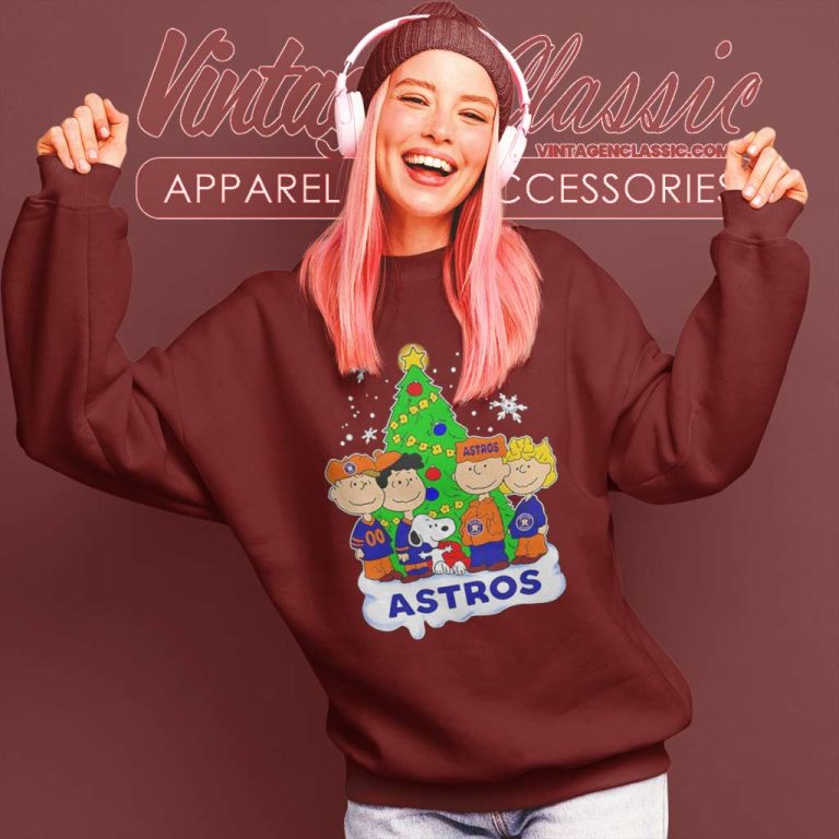 Houston Astros Snoopy And Friends Christmas Funny Sweatshirt Houston Astros Snoopy And Friends Christmas Funny Sweatshirt