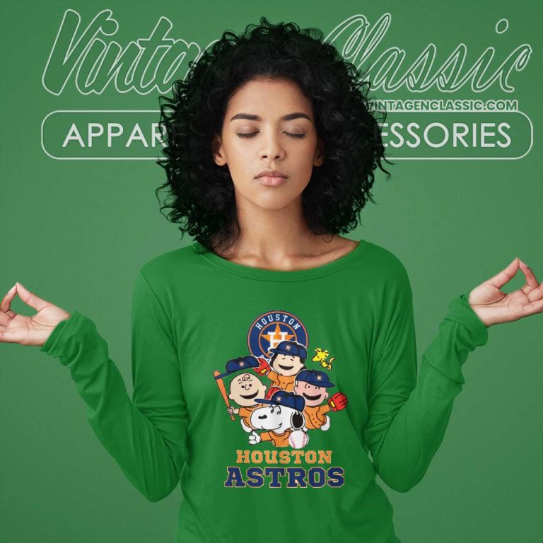 Houston Astros Snoopy The Peanuts Long Sleeve Tee Houston Astros Snoopy The Peanuts Long Sleeve Tee
