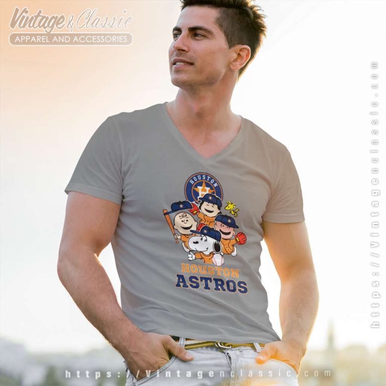 Houston Astros Snoopy The Peanuts V Neck TShirt Houston Astros Snoopy The Peanuts V Neck TShirt