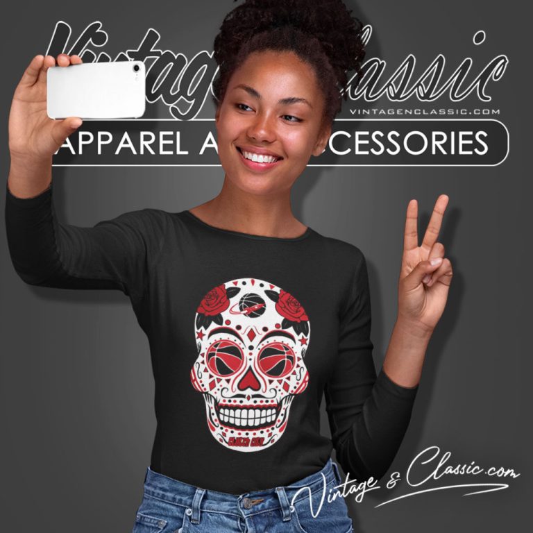 Houston Basketball Sugar Skull Long Sleeve Tee Houston Basketball Sugar Skull Long Sleeve Tee