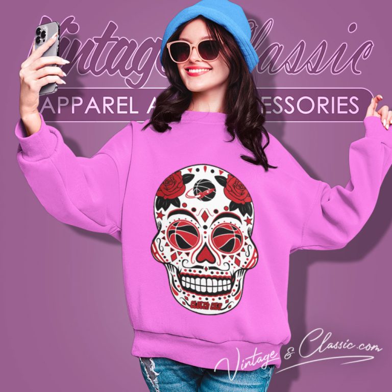 Houston Basketball Sugar Skull Sweatshirt Houston Basketball Sugar Skull Sweatshirt