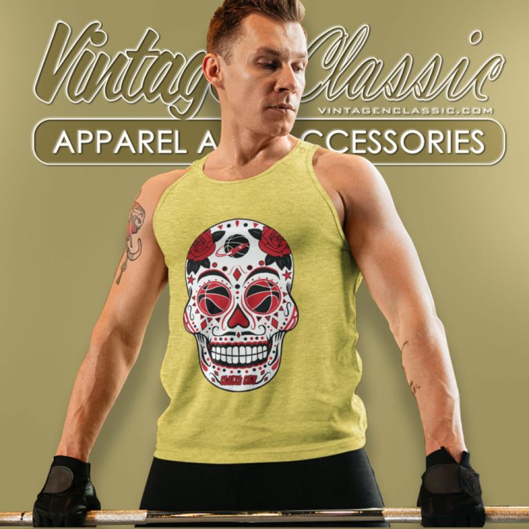 Houston Basketball Sugar Skull Tank Top Racerback Houston Basketball Sugar Skull Tank Top Racerback