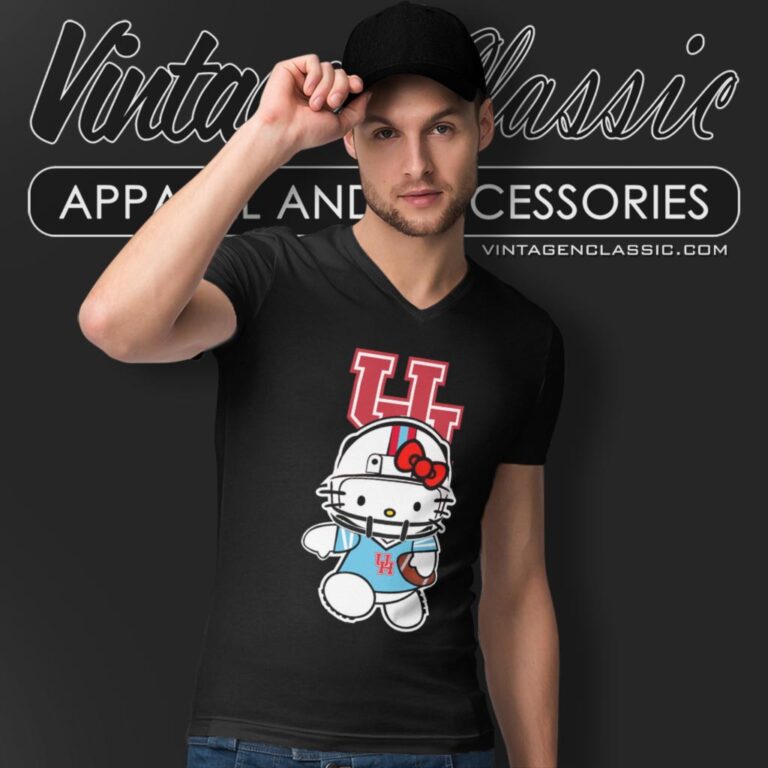 Houston Cougars Hello Kitty V Neck TShirt Houston Cougars Hello Kitty V Neck TShirt