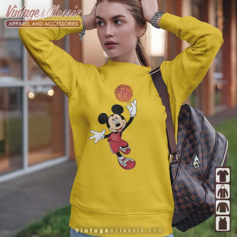 Houston Cougars Mickey Basketball NCAA March Madness Sweetshirt Houston Cougars Mickey Basketball NCAA March Madness Sweetshirt