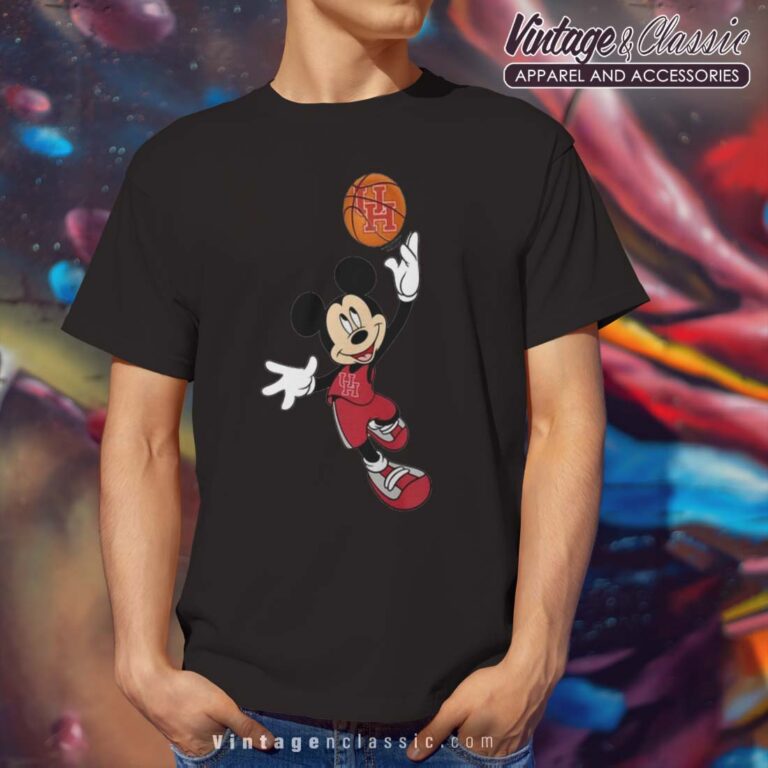 Houston Cougars Mickey Basketball NCAA March Madness Tshirt Houston Cougars Mickey Basketball NCAA March Madness Tshirt