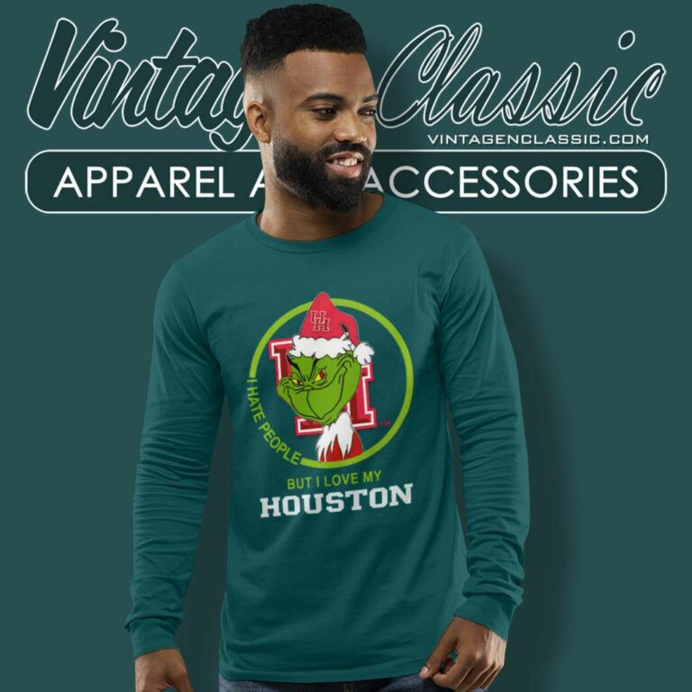Houston Cougars Ncaa Christmas Grinch Shirt I Hate People But I Love My Houston Cougars Long Sleeve Tee Houston Cougars Ncaa Christmas Grinch Shirt I Hate People But I Love My Houston Cougars Long Sleeve Tee