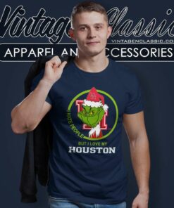Houston Cougars Ncaa Christmas Grinch Shirt I Hate People But I Love My Houston Cougars T Shirt