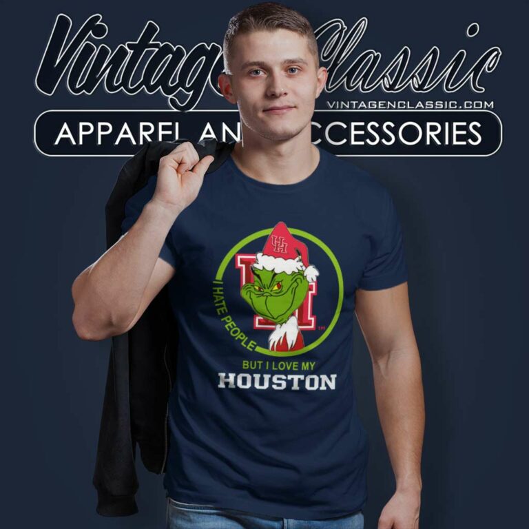 Houston Cougars Ncaa Christmas Grinch Shirt I Hate People But I Love My Houston Cougars T Shirt Houston Cougars Ncaa Christmas Grinch Shirt I Hate People But I Love My Houston Cougars T Shirt