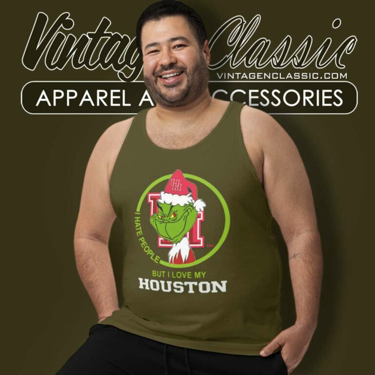 Houston Cougars Ncaa Christmas Grinch Shirt I Hate People But I Love My Houston Cougars Tank Top Racerback Houston Cougars Ncaa Christmas Grinch Shirt I Hate People But I Love My Houston Cougars Tank Top Racerback