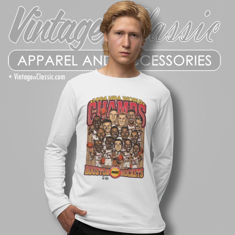 Houston Rockets 1994 Nba Champions Cartoon Basketball Long Sleeve Tee Houston Rockets 1994 Nba Champions Cartoon Basketball Long Sleeve Tee