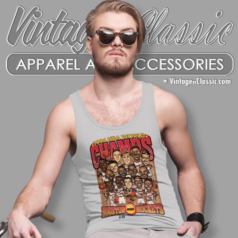 Houston Rockets 1994 Nba Champions Cartoon Basketball Tank Top Racerback Houston Rockets 1994 Nba Champions Cartoon Basketball Tank Top Racerback