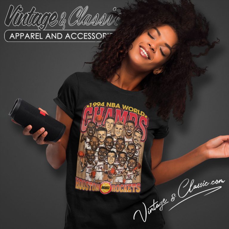 Houston Rockets 1994 Nba Champions Cartoon Basketball Women T Shirt Houston Rockets 1994 Nba Champions Cartoon Basketball Women T Shirt