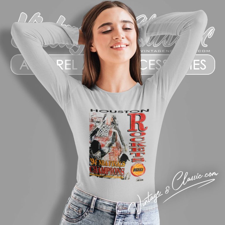 Houston Rockets Basketball Nba Finals Champions 1994 Long Sleeve Tee Houston Rockets Basketball Nba Finals Champions 1994 Long Sleeve Tee