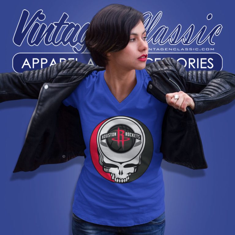 Houston Rockets Grateful Dead Steal Your Face V Neck TShirt Houston Rockets Grateful Dead Steal Your Face V Neck TShirt