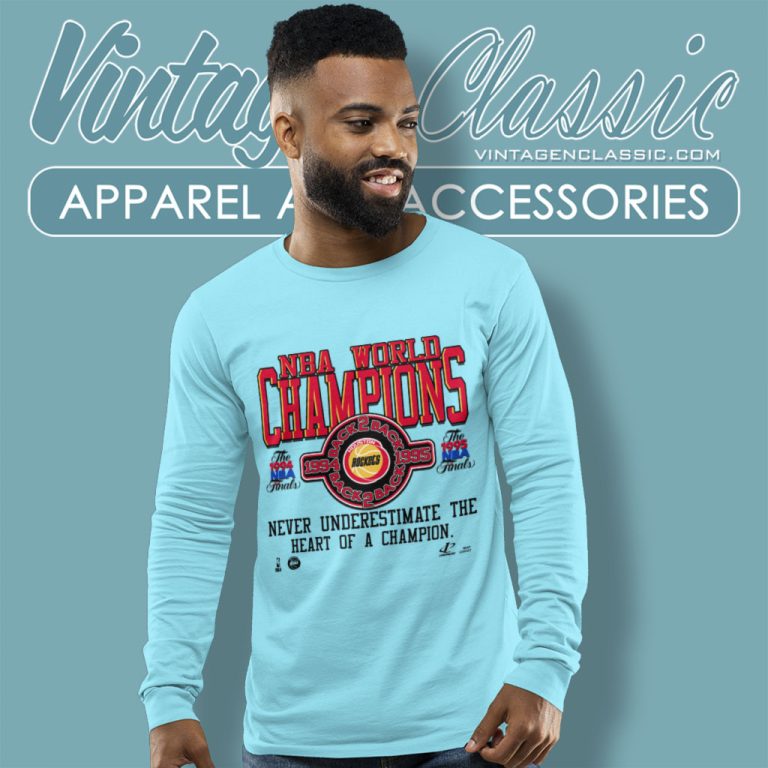 Houston Rockets Nba 1994 1995 Championship Long Sleeve Tee Houston Rockets Nba 1994 1995 Championship Long Sleeve Tee