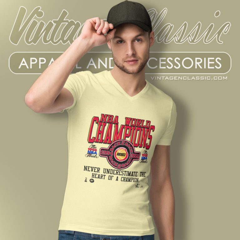 Houston Rockets Nba 1994 1995 Championship V Neck TShirt Houston Rockets Nba 1994 1995 Championship V Neck TShirt