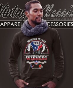 Houston Texans 2023 2024 AFC Super Wild Card Winners Skyline NFL Playoffs Divisional Shirt 2 Houston Texans 2023 2024 Afc Super Wild Card Winners Skyline Nfl Playoffs Divisional Long Sleeve Tee