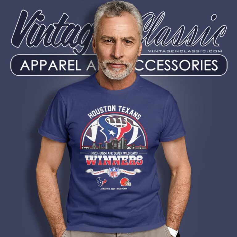 Houston Texans 2023 2024 Afc Super Wild Card Winners Skyline Nfl Playoffs Divisional T Shirt Houston Texans 2023 2024 Afc Super Wild Card Winners Skyline Nfl Playoffs Divisional T Shirt